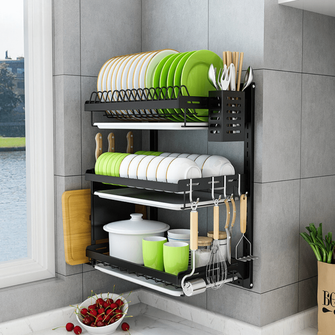 Dish rack mounted wall sale