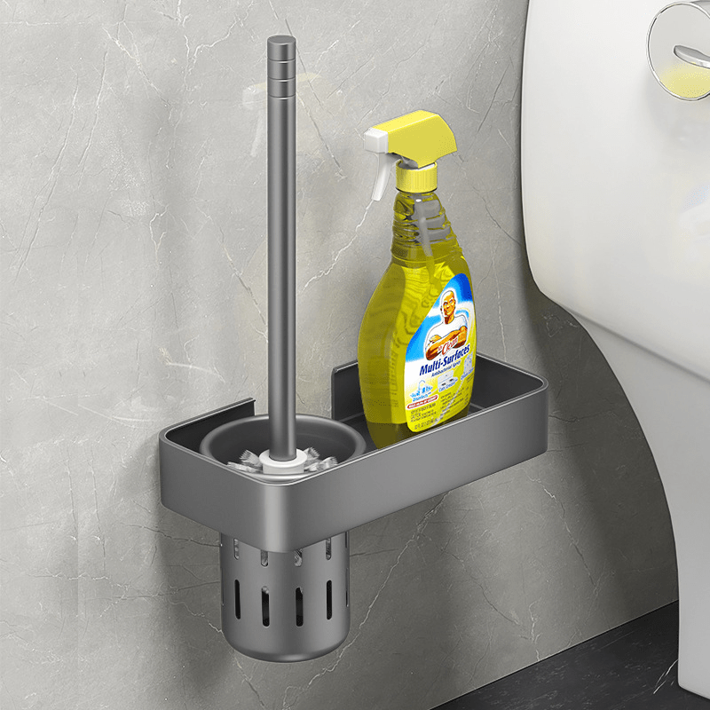 Buy Wall-Mounted Toilet Brush Holder with Storage Rack Online