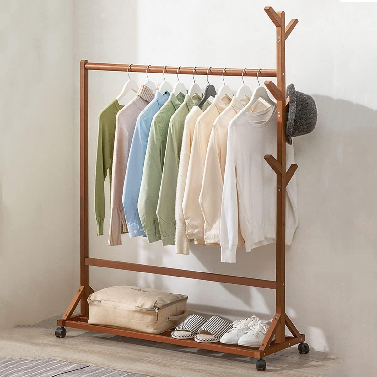 Buy Multi-functional Bamboo Rack With Wheels Online at Best Price