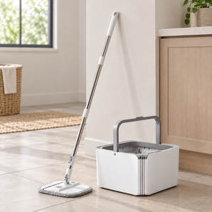 Multi-Functional Mop and Bucket with Hidden Brush