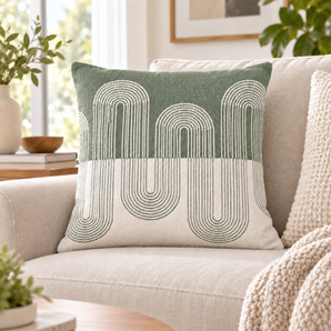 Elegance Soft Weave Cushion Cover: [EM-SC-989-GREEN-CC]