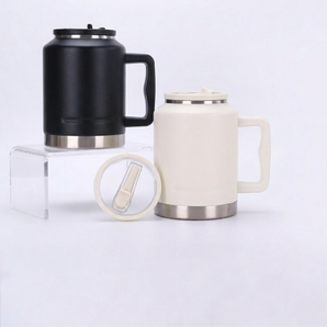 Portable Stainless Steel Thermos Flask with Handle & Spout Lid