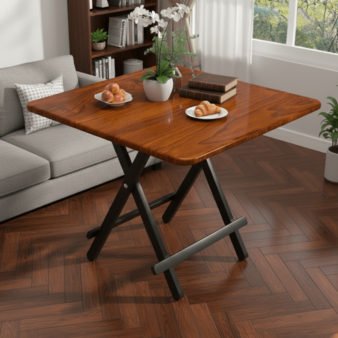 Used Square Foldable Table Compact Multi-Use Foldable Square Table