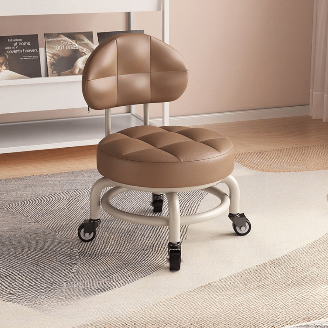 Squekey Rotating Stool Rotating Rolling Stool with Backrest - Multifunctional with Wheels ...