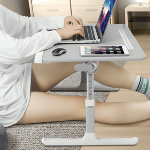 Adjustable Laptop Bed Desk with LED Lamp & Foldable Design (60cm)