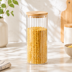 Transparent Glass Storage Jar with Lid (1450ml)