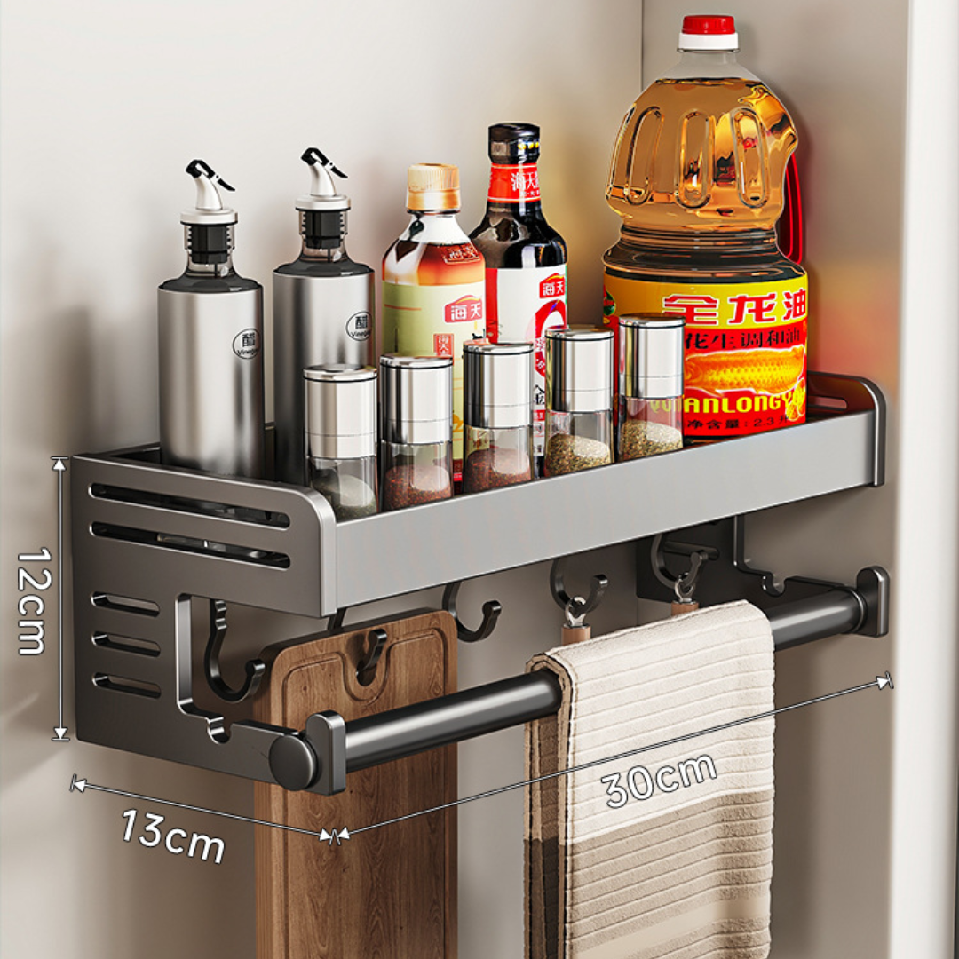 Wall-Mounted Multifunctional Spice Rack – HOME ESSENTIALS
