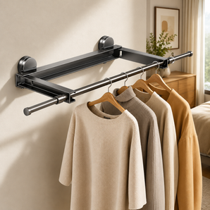Suction Cup Retractable Clothes Drying Rack