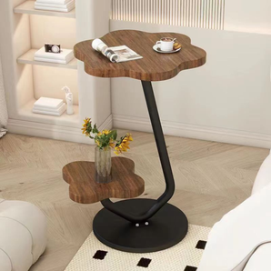 Modern Floral Two-Tier Side Table