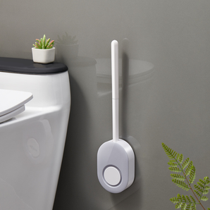 Wall-Mounted Silicone Toilet Brush with Ventilated Holder