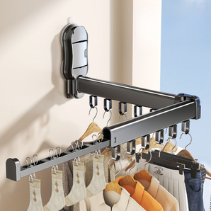 Wall-Mounted Vacuum Suction Cup Folding Clothes Drying Rack