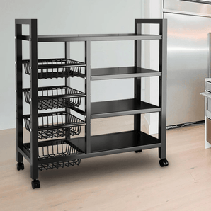 Iron 4-Tier Storage Rack with Adjustable Shelves (90cm)