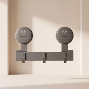 Wall-Mounted Suction Cup Multi-Hook Rack
