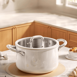 Multi-Purpose Stainless Steel Cooking Pot with Ceramic Exterior(6.5L)