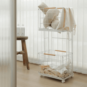 Double Layer Clothes Storage Cart