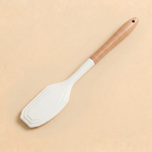 Heat-Resistant Silicone Spatula With Wooden Handle