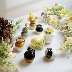Cute 8 Mini Ceramic Vase Decorative Fridge Magnets