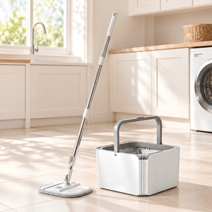 Multi-Functional Mop and Bucket with Hidden Brush