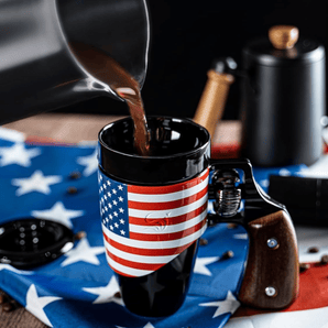 Multi-Purpose Unique Ceramic Gun Mug with Revolver Handle - 500ML
