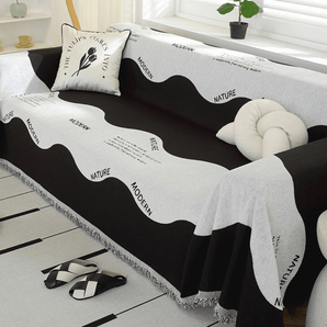 Elegance Chenille Sofa Cover : [EM-SC-15] (Black)