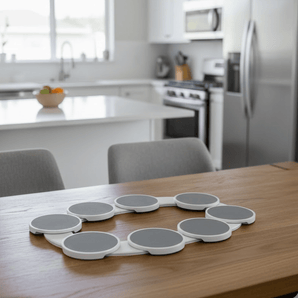 360° Rotating Dining Table Serving Tray with Sliding Rail