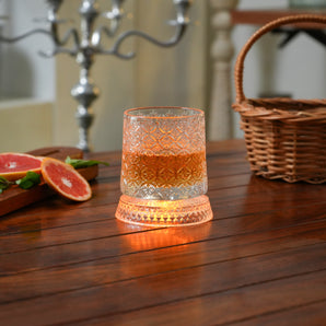 Premium Rotating Crystal Whiskey Glass with LED Light