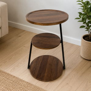 3-Tier Minimalist Round Wood Side Table