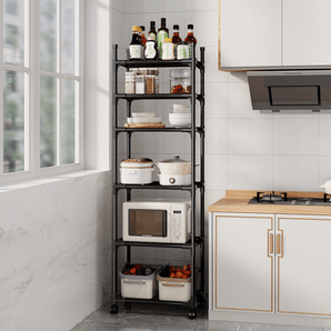 Multi-Layer Kitchen Storage Trolley Rack with Wheels