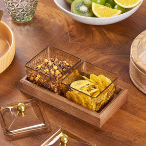 Crystal Clear Snack Plate Organizer (2-BOXES TRAY)