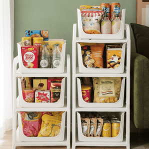 Multi-Layer Snack Storage Rack With Detachable Drawers