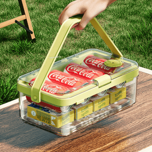 Multi-Purpose Portable Leak-Proof Sealing Crisper Box with Ice Crystals (Green)