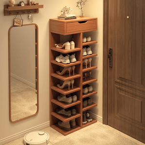 Multi-Layer Wooden Entryway Shoe Storage Rack Organizer