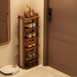 Six-Layer Bamboo Entryway Shoe Storage Rack