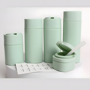 Leak-Proof 5-Silicone Travel Toiletry Bottles Set With Bag