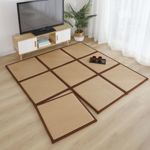 Thick Interlocking Rattan Floor Mat