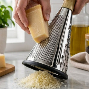 Stainless Steel Cone Grater with Wooden Handle
