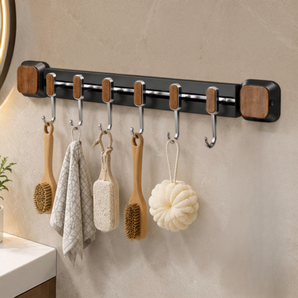 Wall-Mounted Sliding Hook Rack