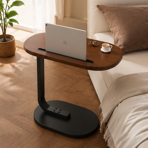 Modern Adjustable Side Table with Wheels