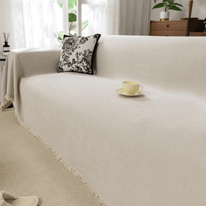 Elegance Chenille Sofa Cover : [EM-SC-13] (White)