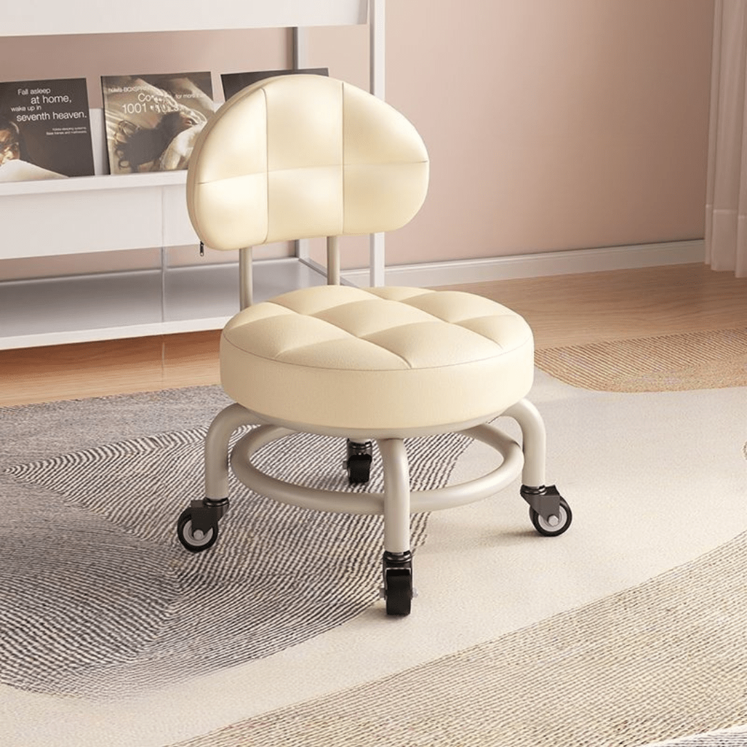 Squekey Rotating Stool Rotating Rolling Stool with Backrest - Multifunctional with Wheels ...