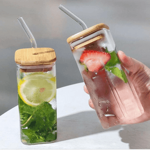 Multi-Purpose Borosilicate Glass Coffee and Juice Cup with Lid(400ml)