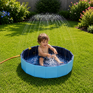 Foldable And Portable Swimming Pool With Sprinkler