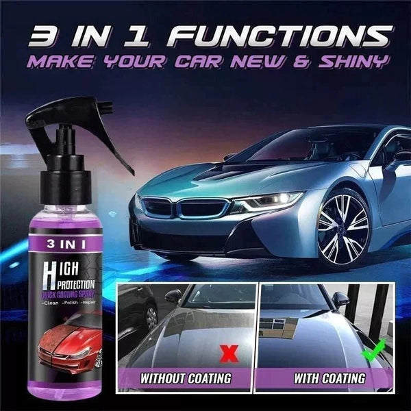 3 in 1 High Protection Quick Car Coating Spray（🚙 suitable for all colors car paint） - Shop Home Essentials