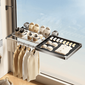 Multi-Purpose Retractable & Foldable Drying Rack with Suction Cups