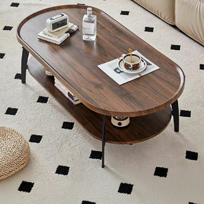 Modern Coffee Table with Double Storage Shelf