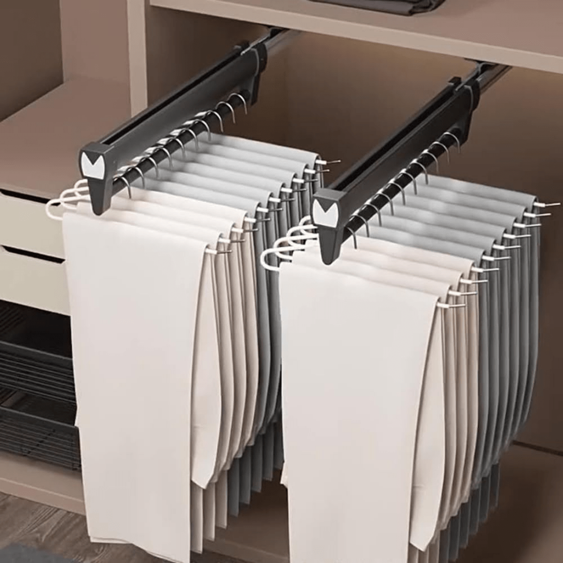 Pull Out Hook Rack Top Mounted Wardrobe Pull-Out Hanger Rack