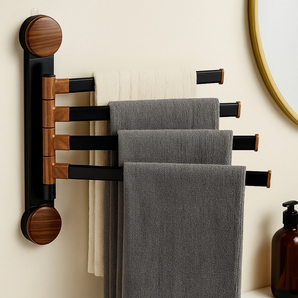 Rotating Pole Wall-Mounted Suction Cup Towel Holder