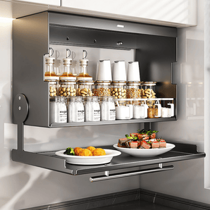 Magnetic Flip-Top Double Layer Cabinet Storage Organizer