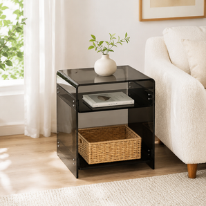 Modern Transparent Acrylic Storage End Table