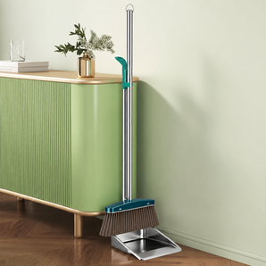 Heavy-Duty Stainless Steel Broom and Dustpan Set